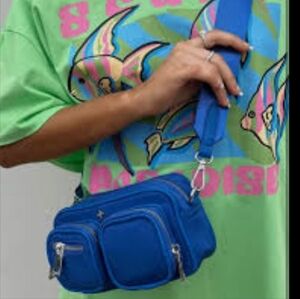 PETA + JAIN LALA NYLON CROSSBODY BAG IN COBOLT BLUE